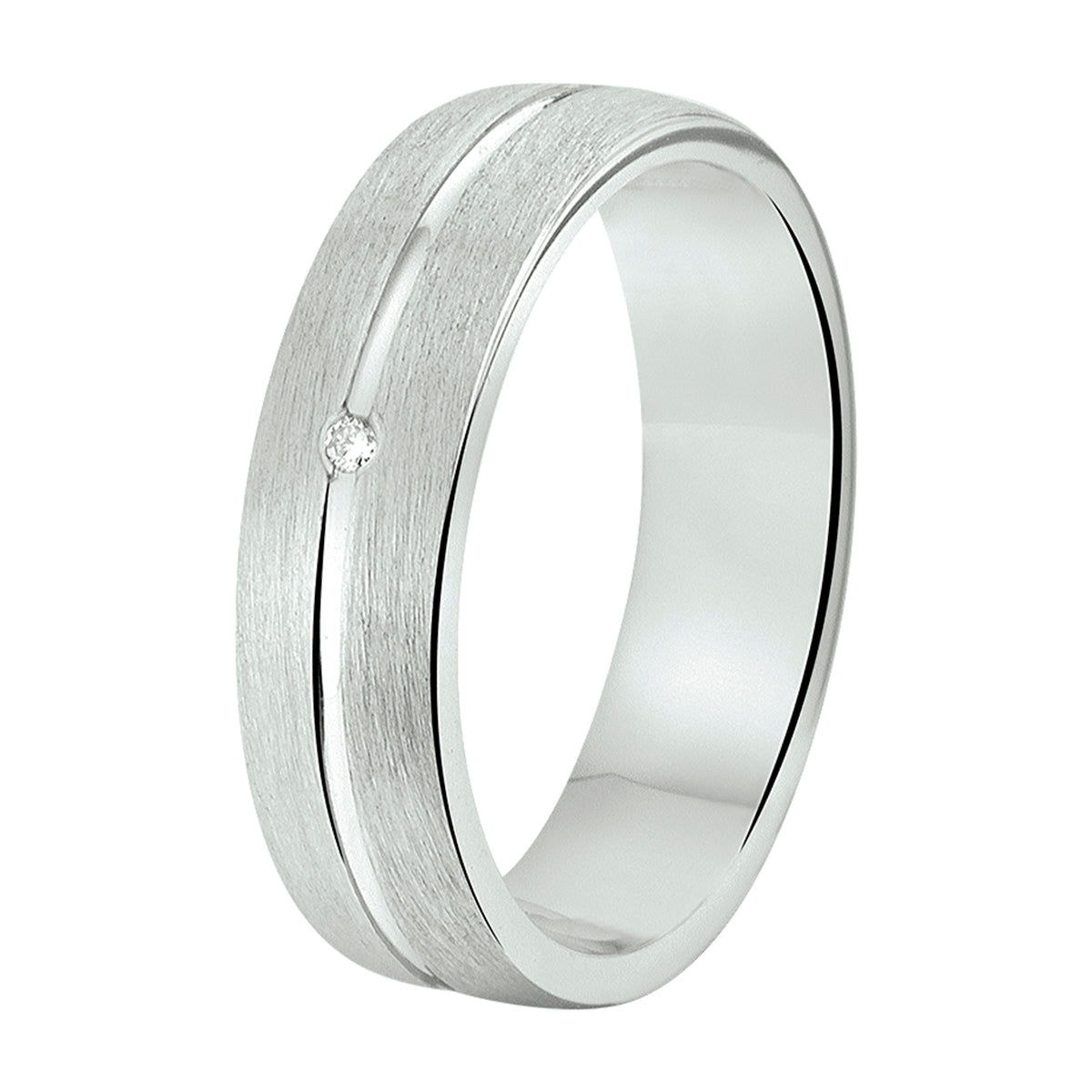 Ring a303 - 5 mm - 0.01ct h si zilver gerhodineerd