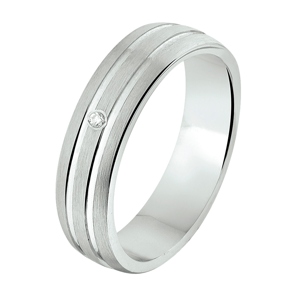 Ring a304 - 5 mm - 0.01ct h si zilver gerhodineerd