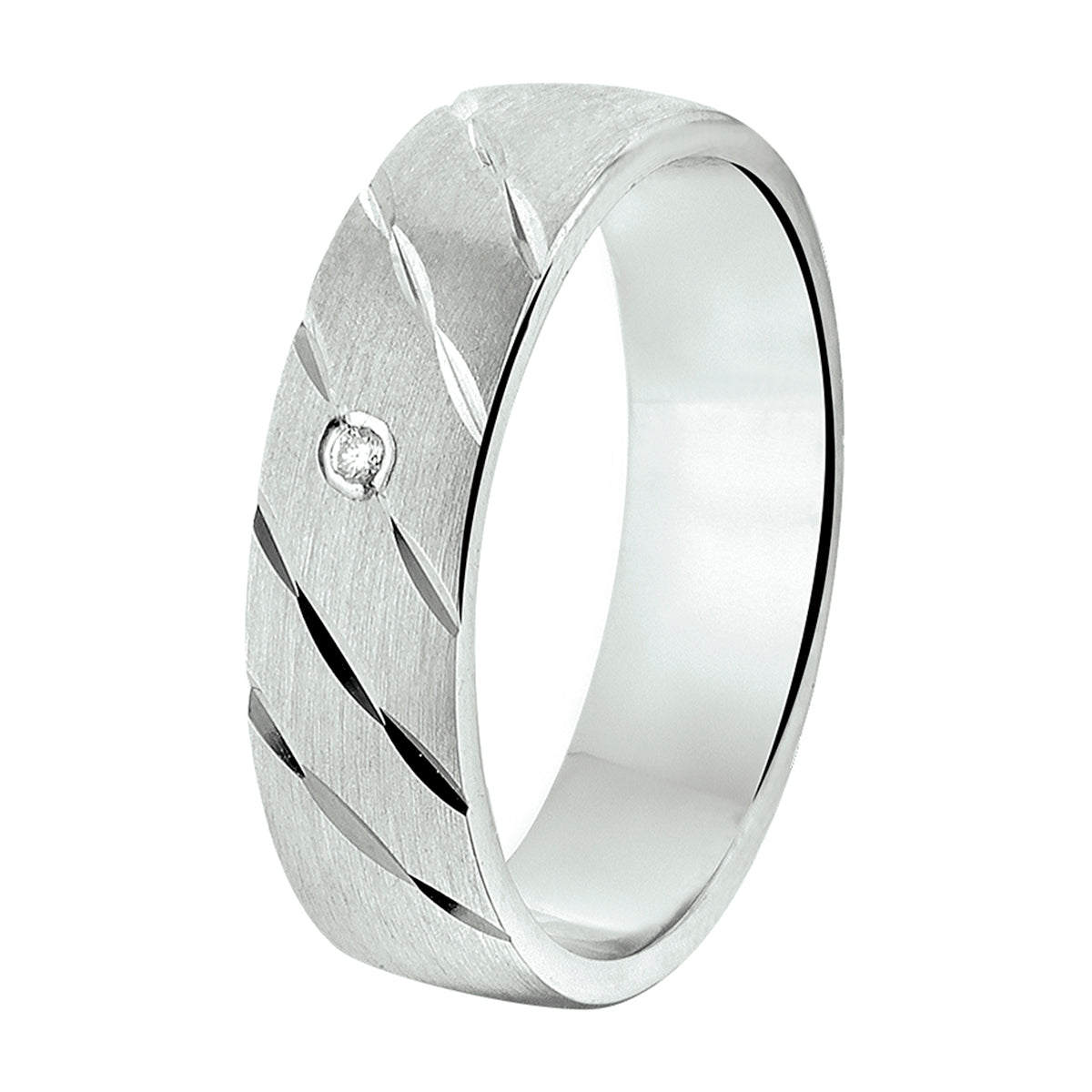 Ring a307 - 5 mm - 0.02ct h si zilver gerhodineerd