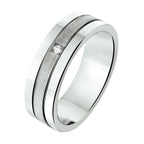 Ring a309 - 6 mm - 0.02ct h si zilver gerhodineerd