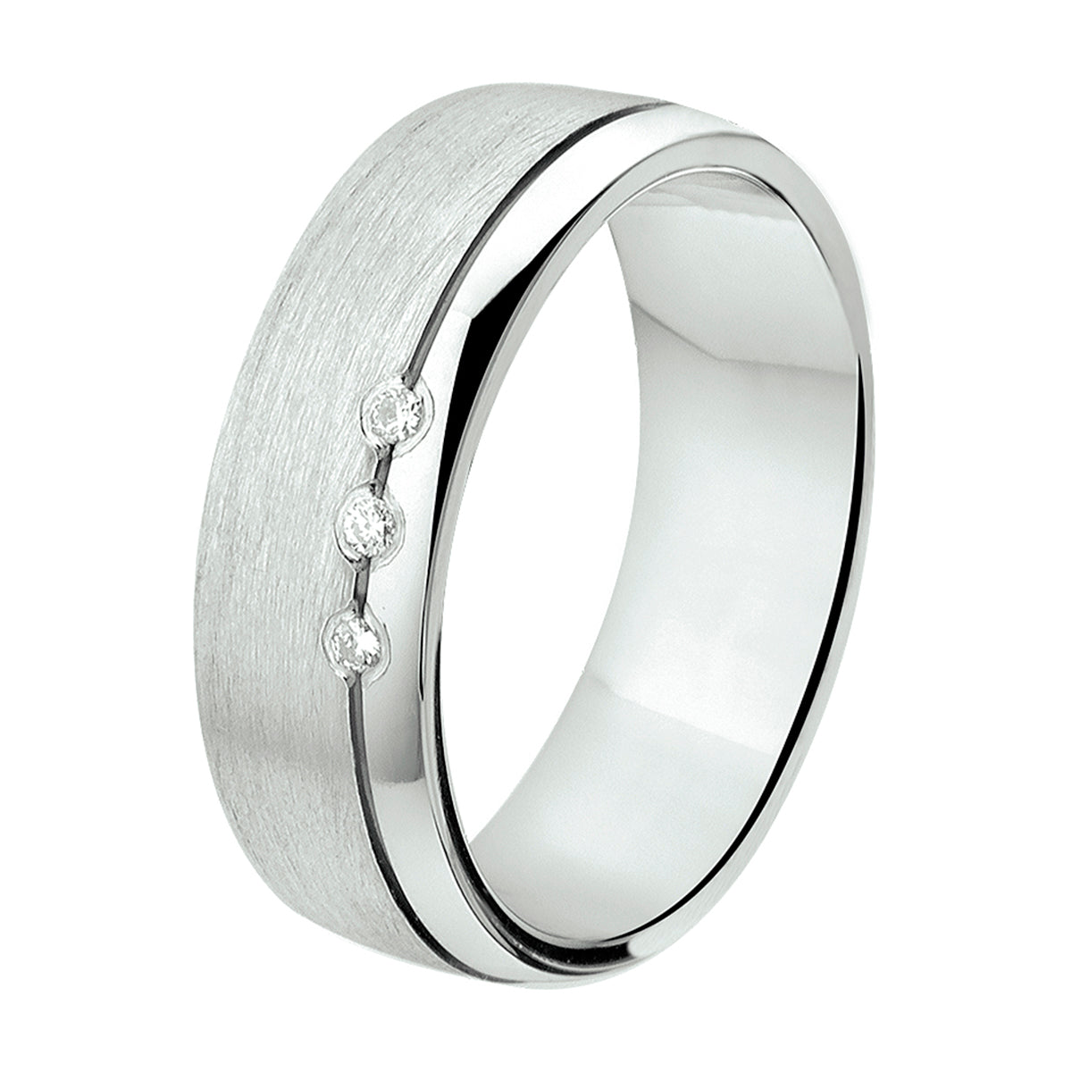 Ring a312 - 6 mm - 0.03ct h si zilver gerhodineerd