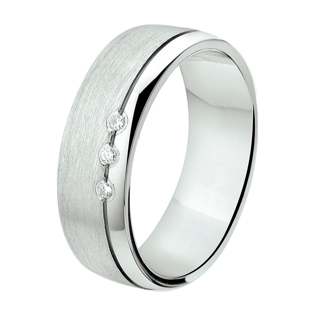 Ring a312 - 6 mm - 0.03ct h si zilver gerhodineerd