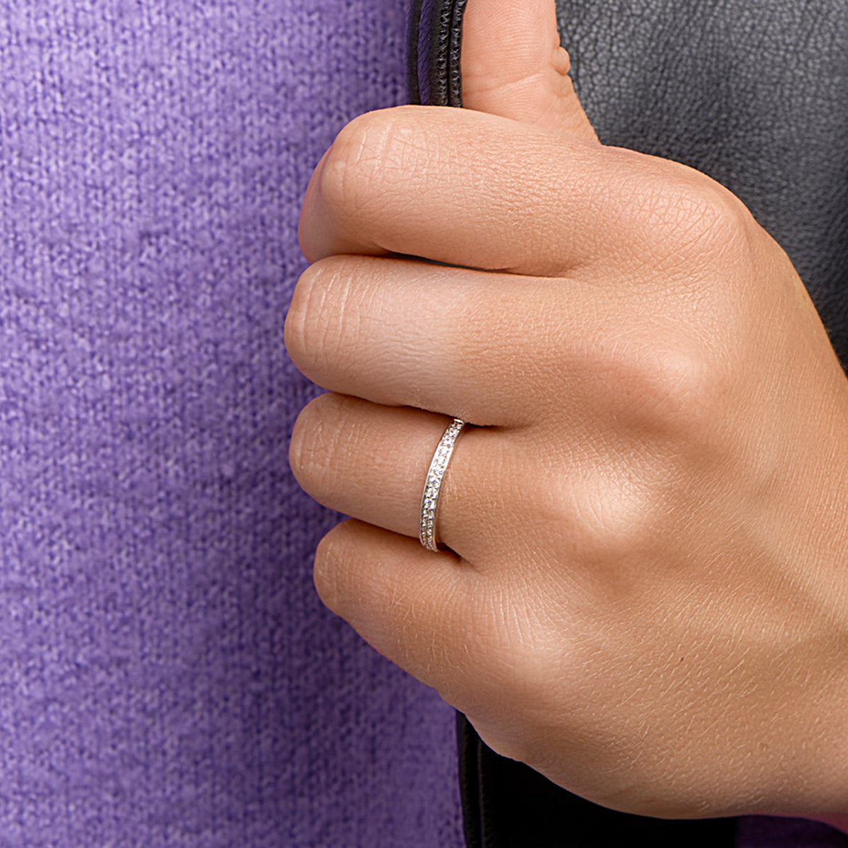 Ring zirkonia zilver gerhodineerd