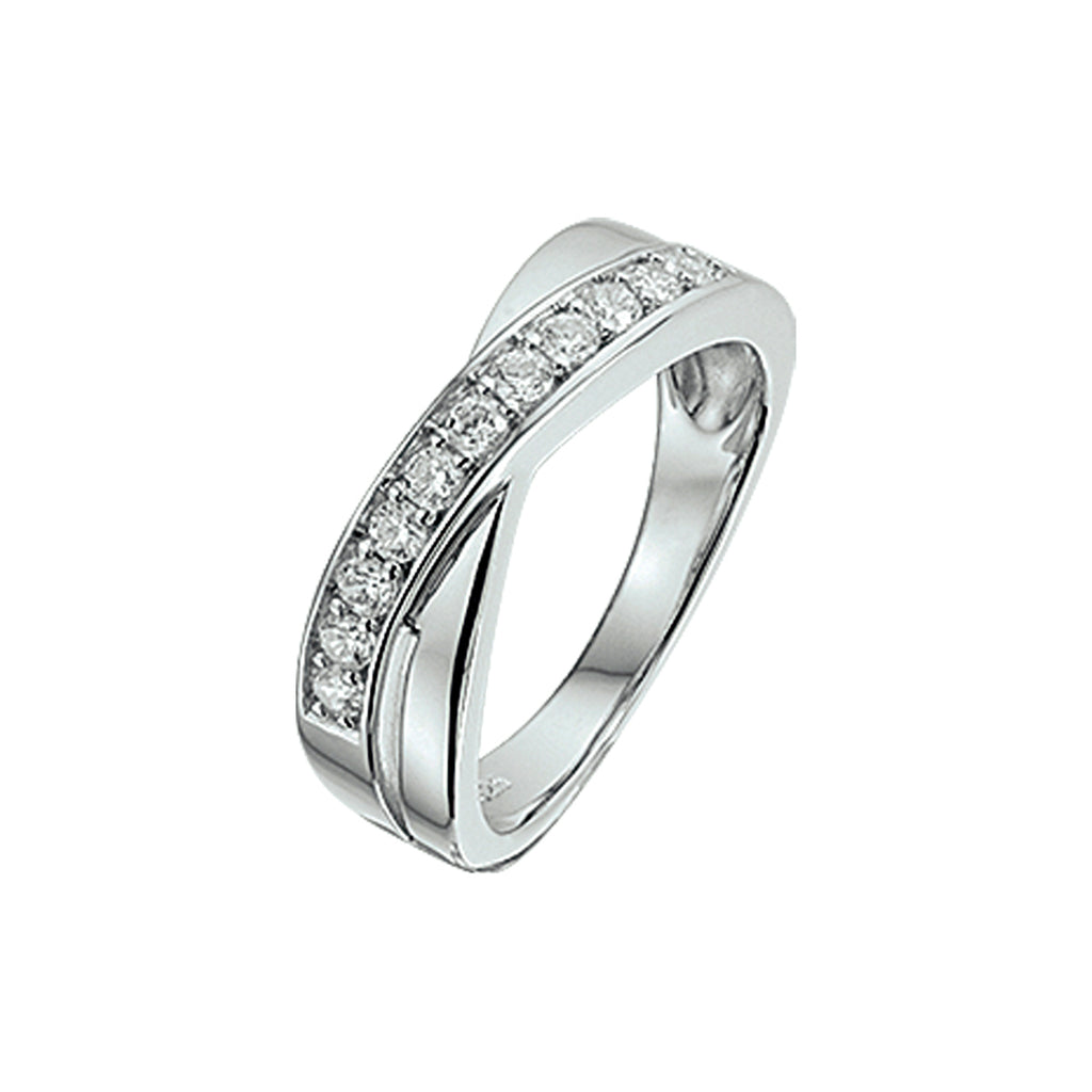 Ring zirkonia zilver gerhodineerd