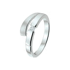 Ring zirkonia poli/mat zilver gerhodineerd