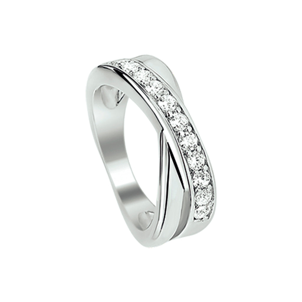 Ring zirkonia zilver gerhodineerd