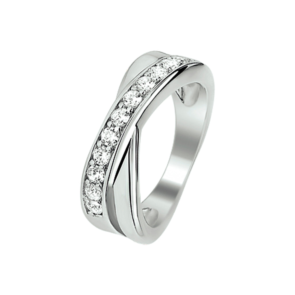 Ring zirkonia zilver gerhodineerd