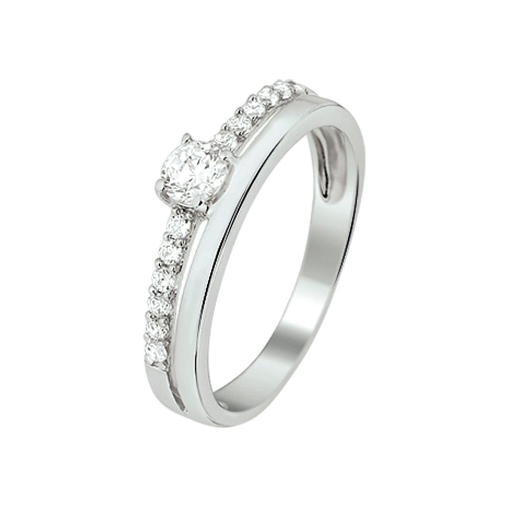 Ring zirkonia zilver gerhodineerd