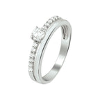 Ring zirkonia zilver gerhodineerd