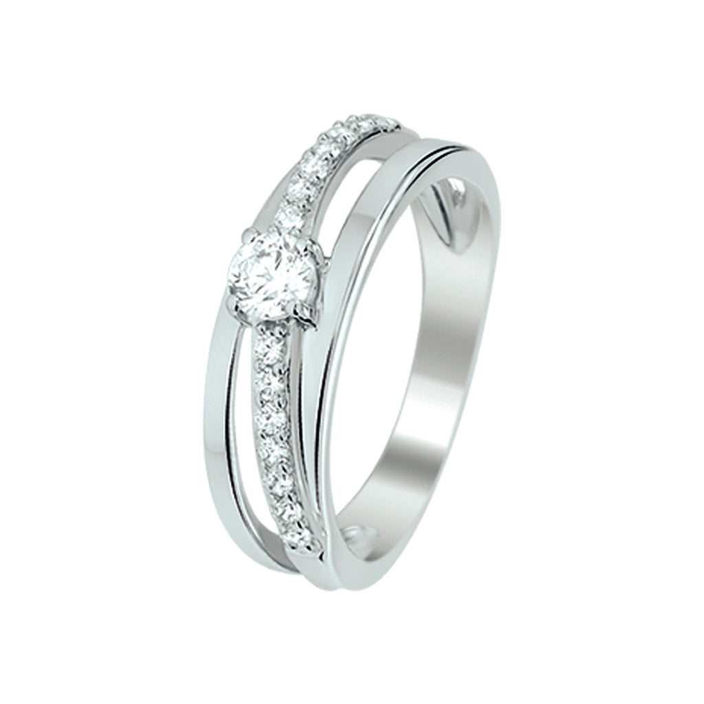 Ring zirkonia zilver gerhodineerd