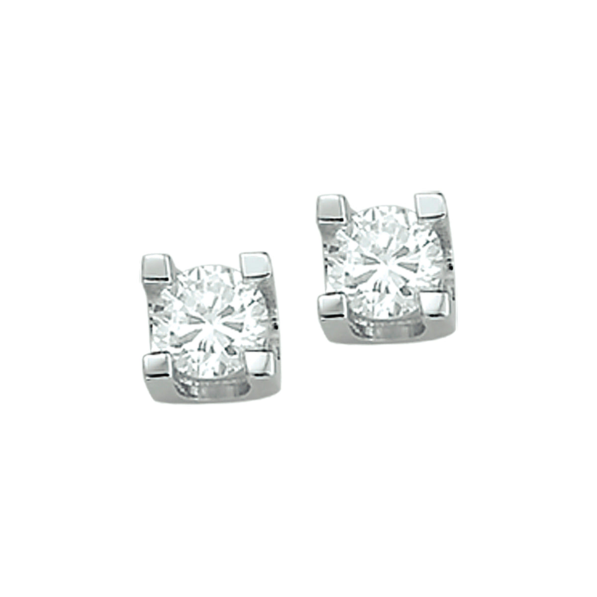 Oorknoppen zirkonia 5 mm zilver gerhodineerd