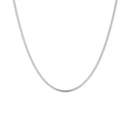 Collier slang rond 1,4 mm zilver gerhodineerd