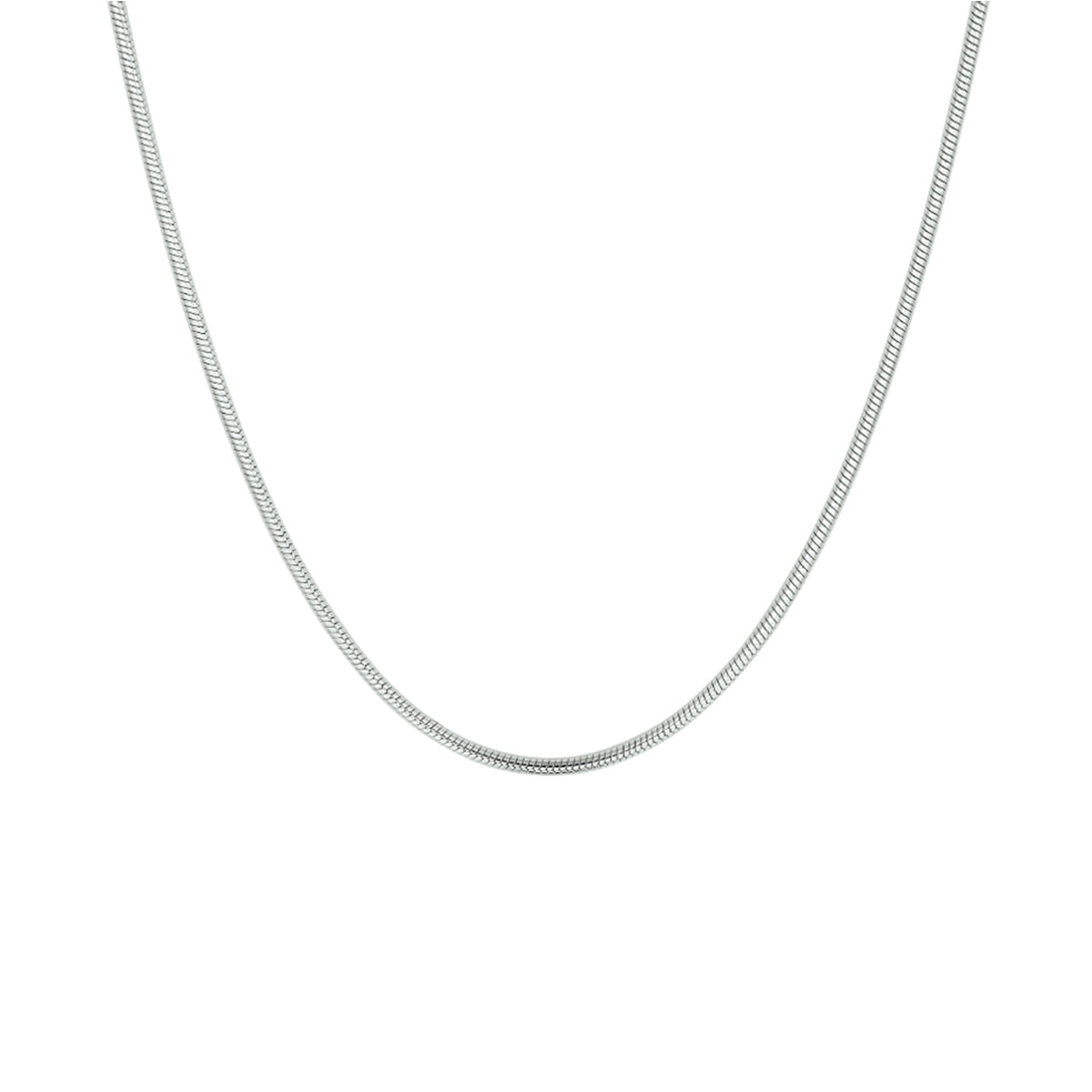 Collier slang rond 1,4 mm zilver gerhodineerd