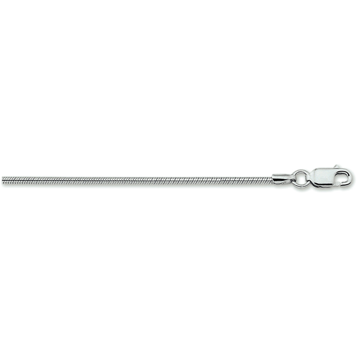 Collier slang rond 1,4 mm zilver gerhodineerd