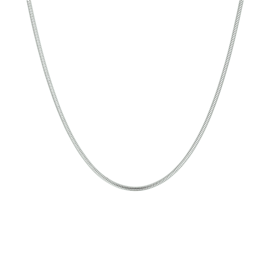 Collier slang rond 1,4 mm zilver gerhodineerd