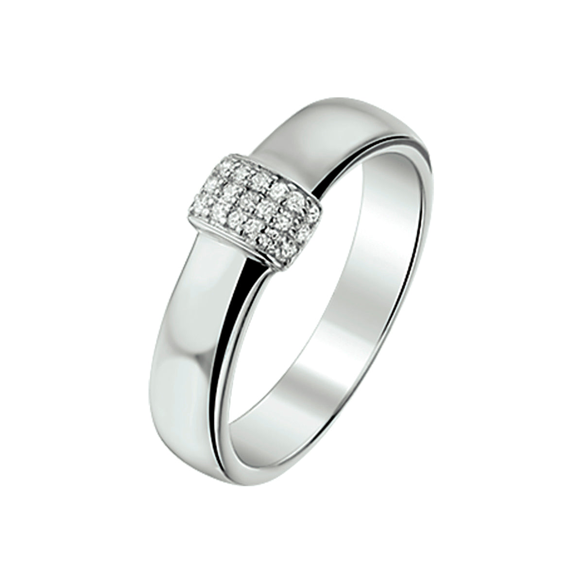 Ring zirkonia zilver gerhodineerd
