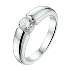 Ring zirkonia zilver gerhodineerd