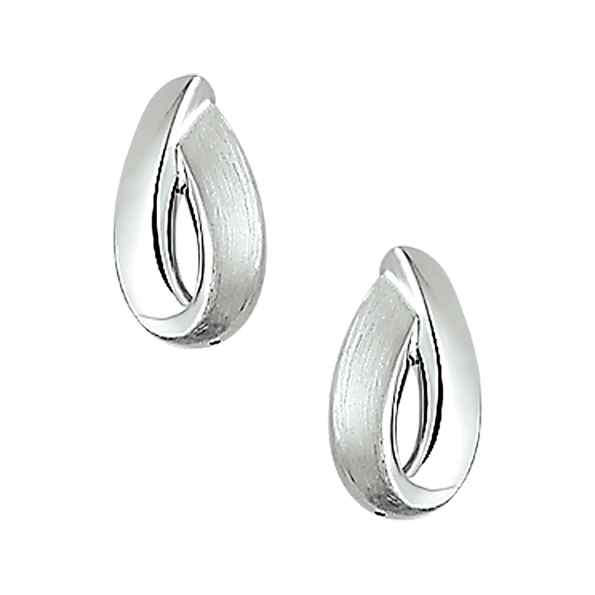 Oorknoppen poli/mat zilver gerhodineerd