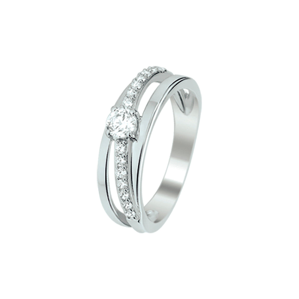 Ring zirkonia zilver gerhodineerd