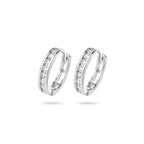 Klapoorringen 2,5mm zirkonia zilver gerhodineerd