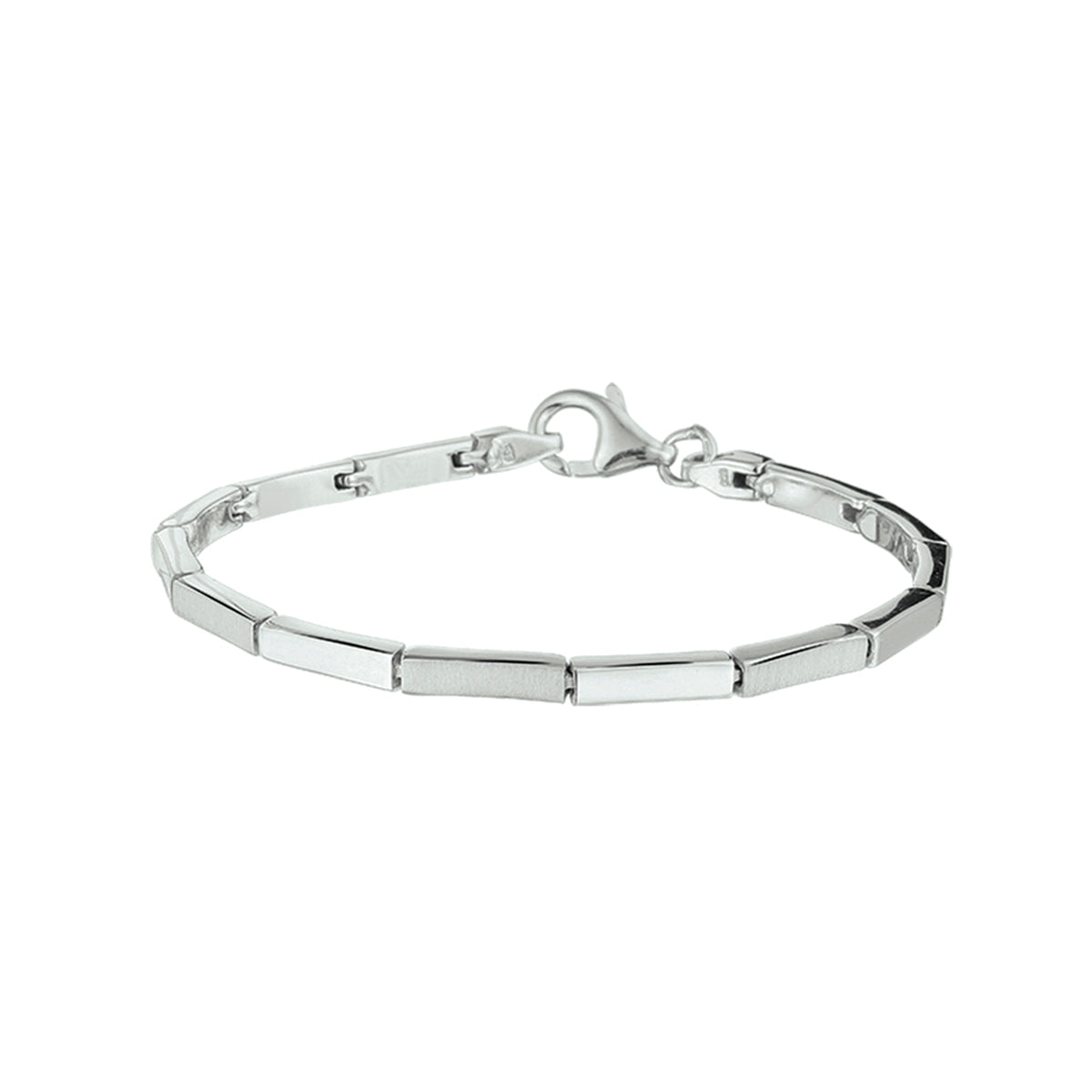 Armband poli/mat 2,8 mm 19 cm zilver gerhodineerd