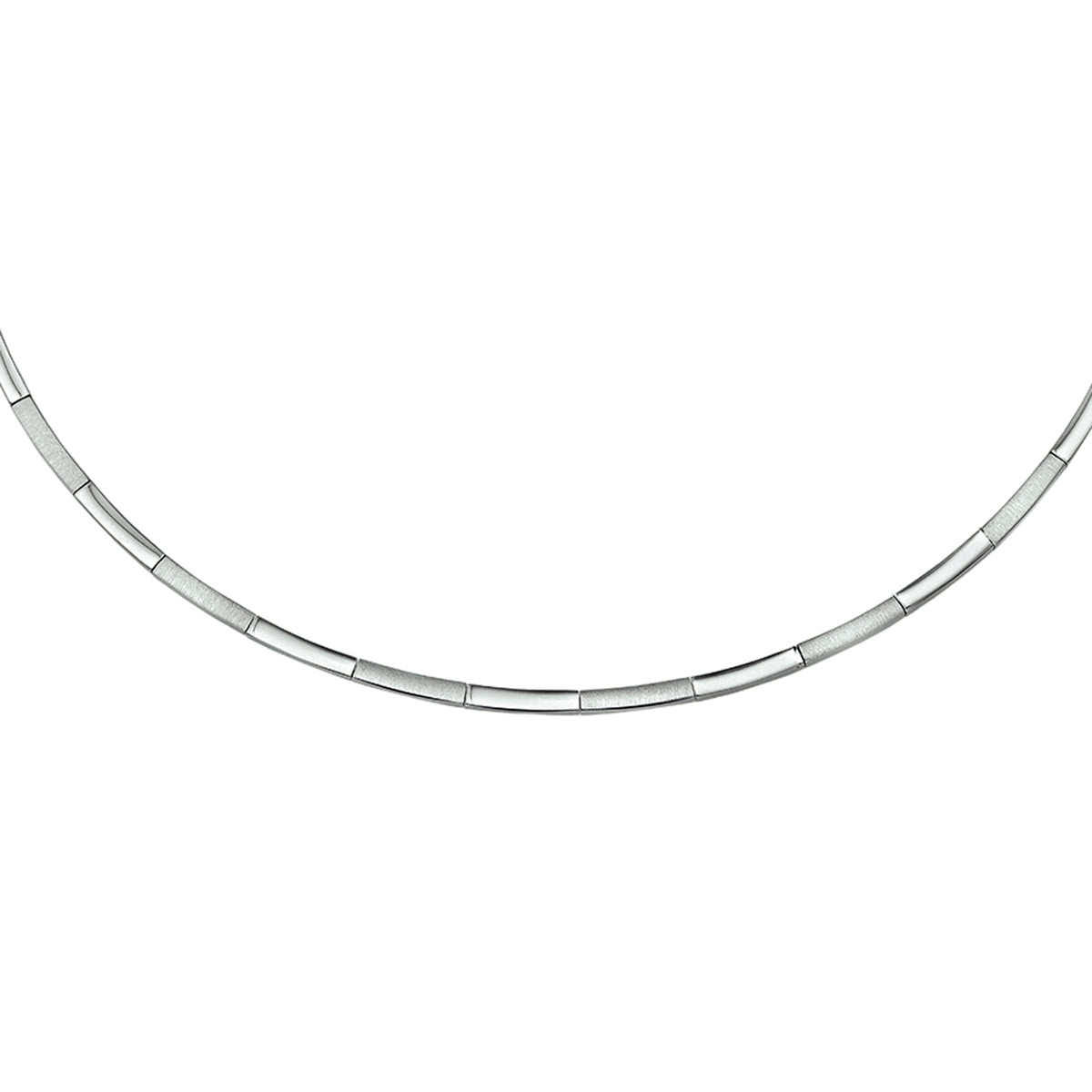 Collier poli/mat 2,8 mm 43 cm zilver gerhodineerd