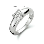 Ring zirkonia zilver gerhodineerd