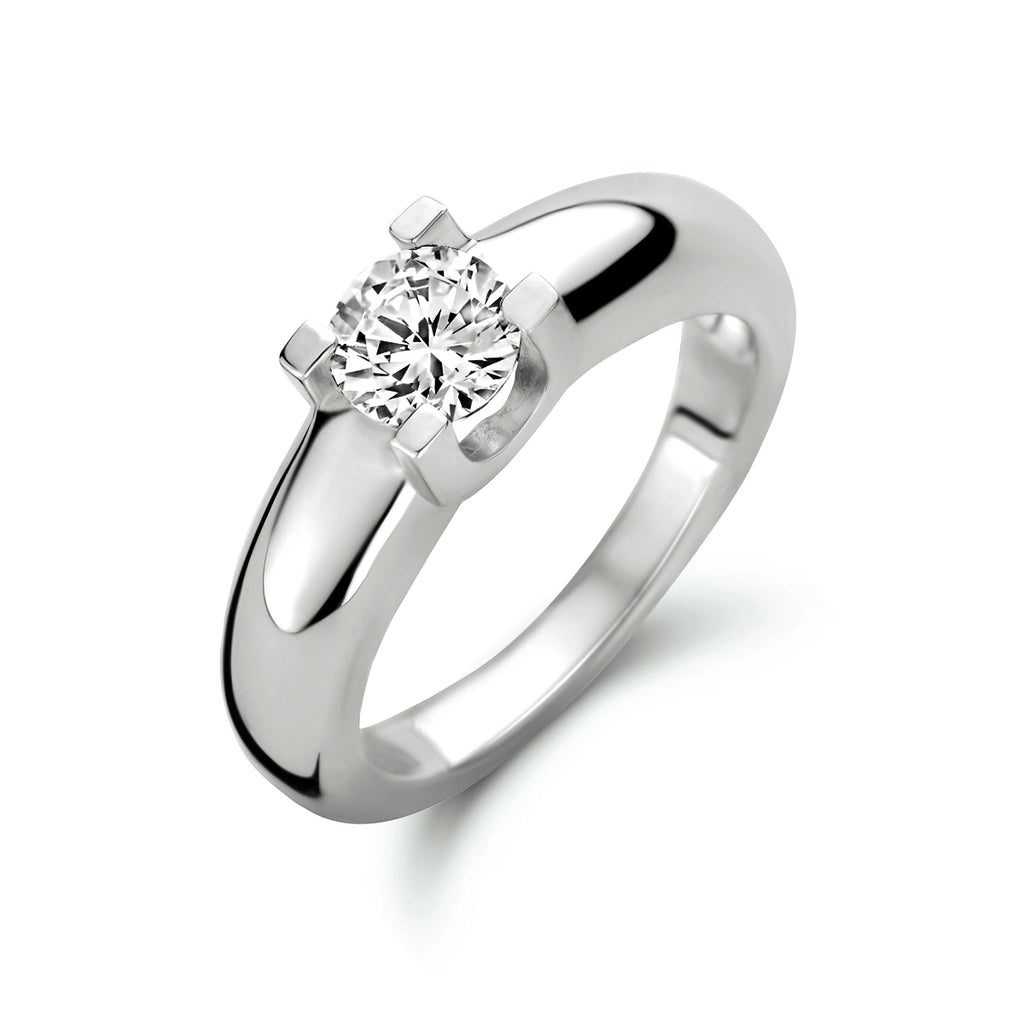 Ring zirkonia zilver gerhodineerd