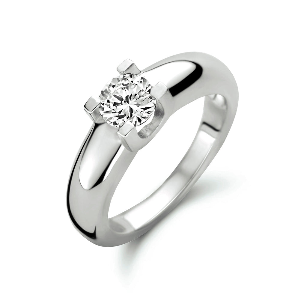 Ring zirkonia zilver gerhodineerd