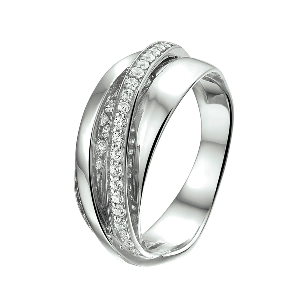 Ring zirkonia zilver gerhodineerd