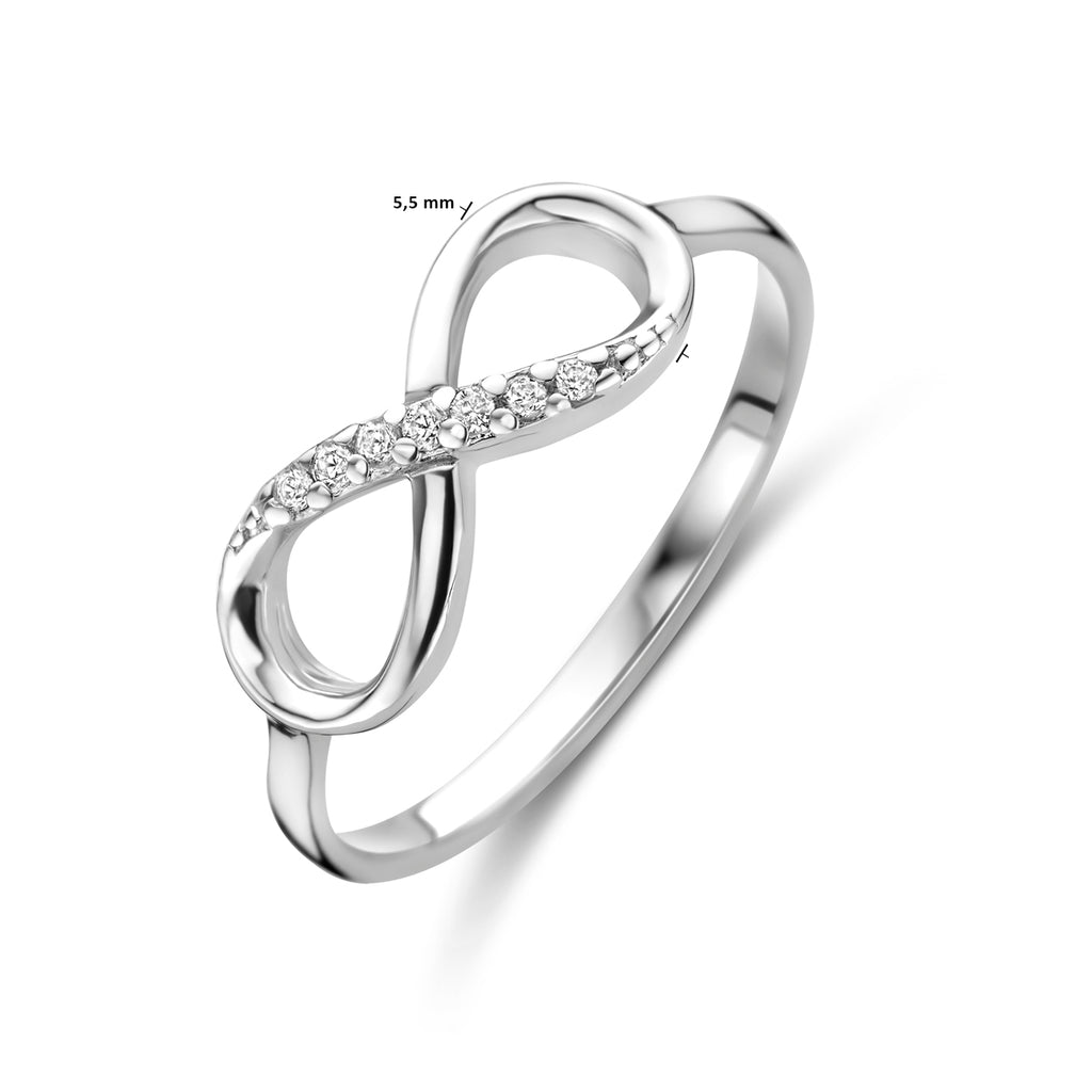 Ring infinity zirkonia zilver gerhodineerd