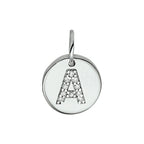 Hanger letter zirkonia zilver gerhodineerd