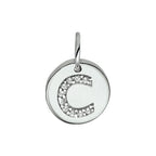 Hanger letter zirkonia zilver gerhodineerd