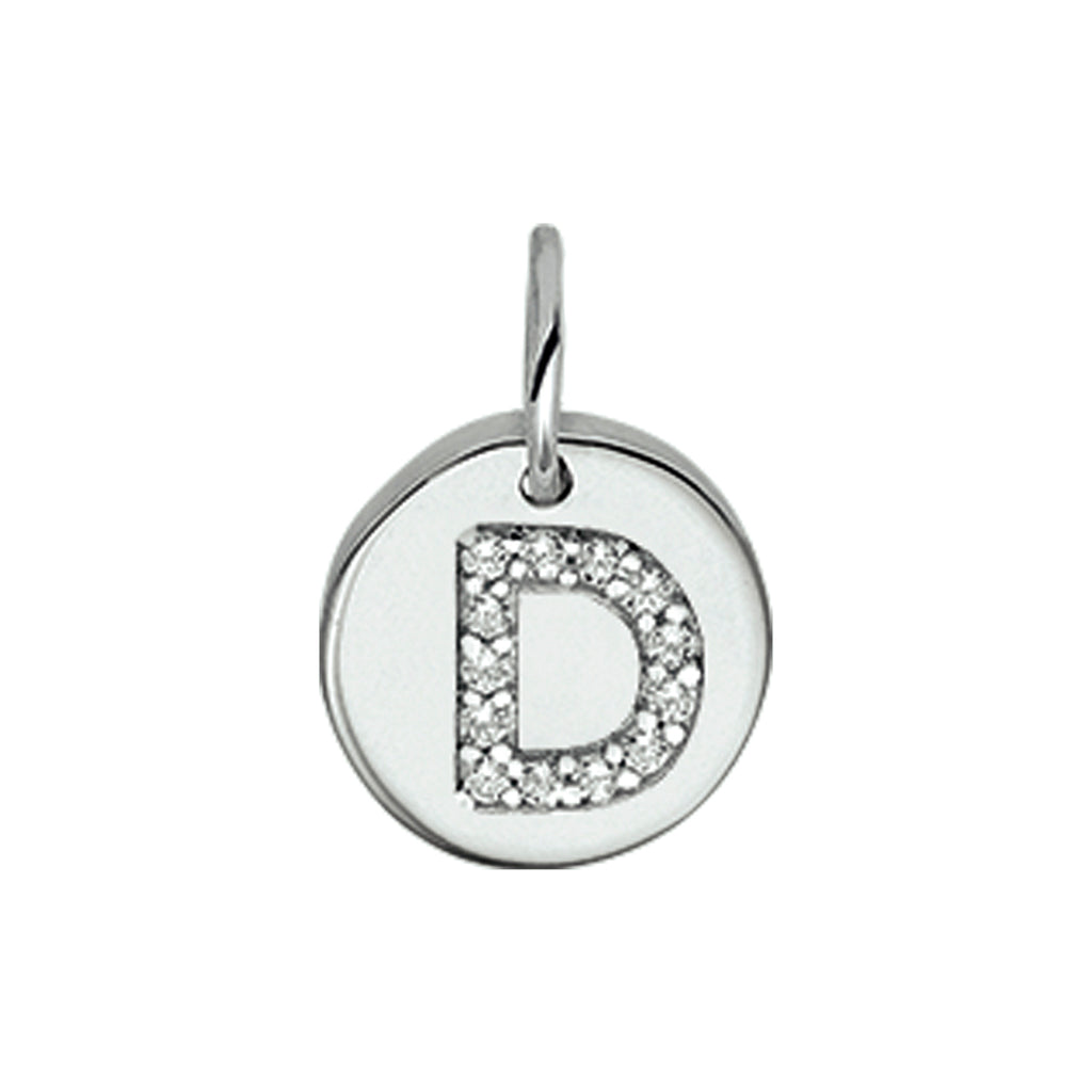 Hanger letter zirkonia zilver gerhodineerd