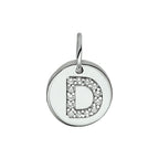 Hanger letter zirkonia zilver gerhodineerd