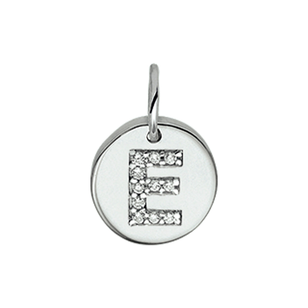 Hanger letter zirkonia zilver gerhodineerd