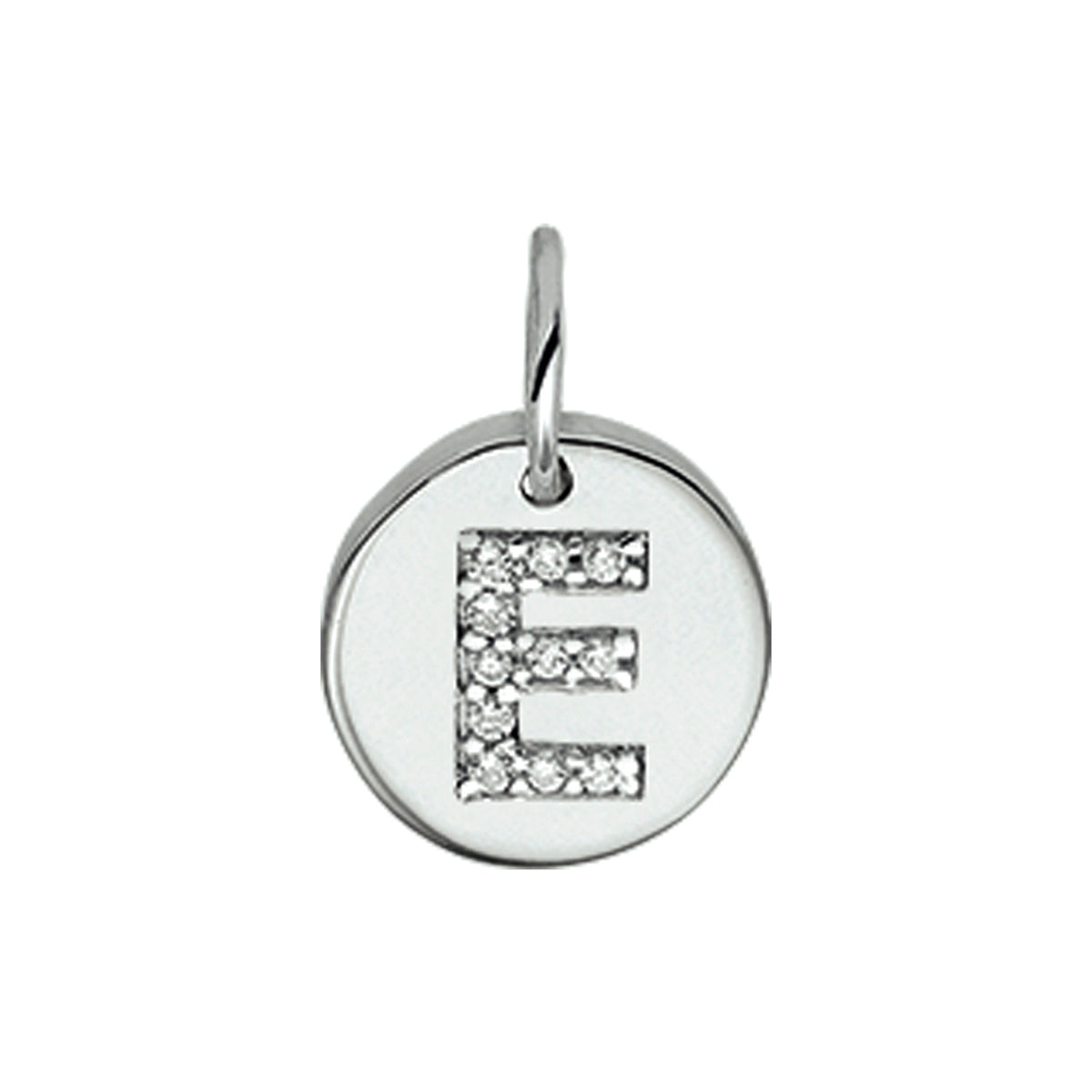 Hanger letter zirkonia zilver gerhodineerd
