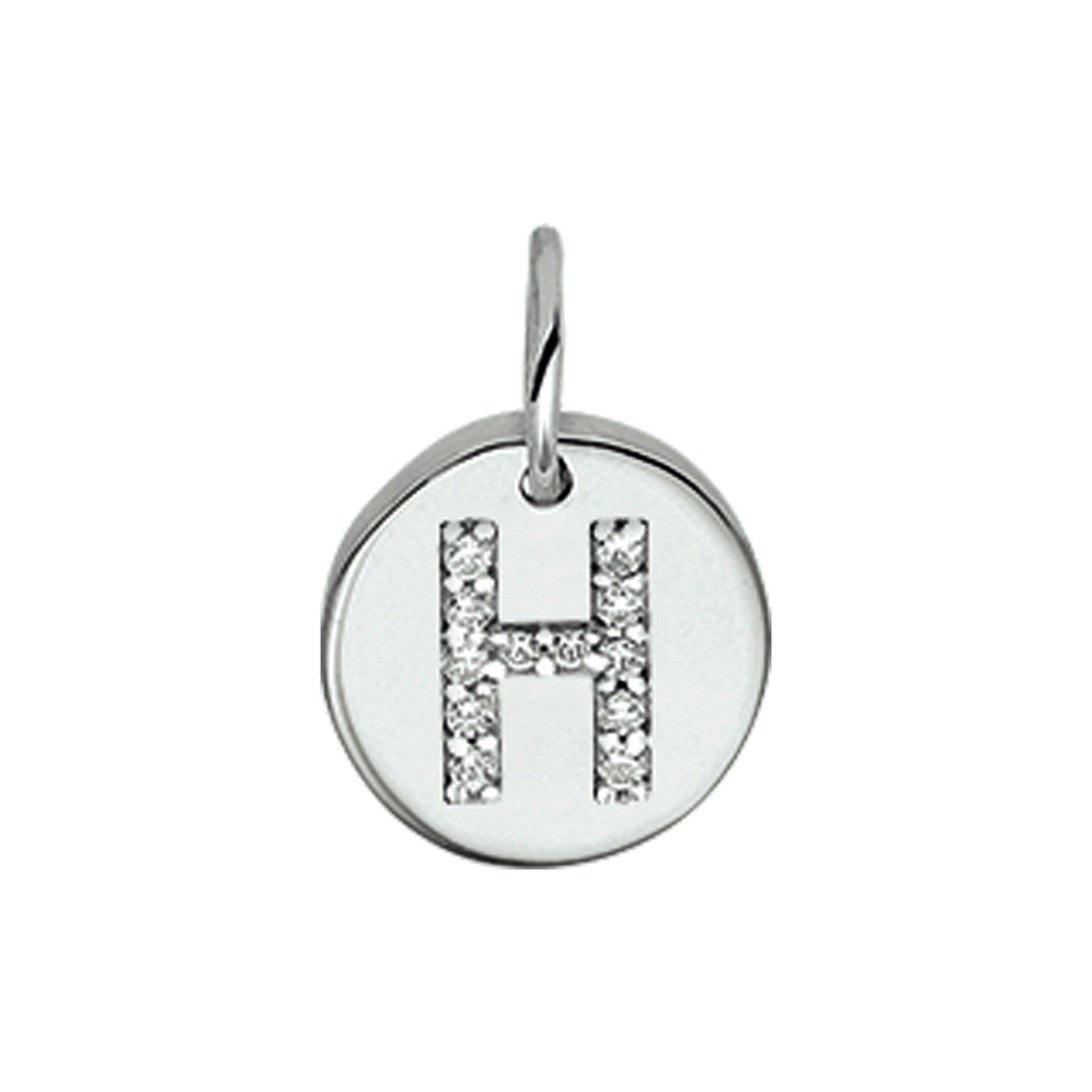 Hanger letter zirkonia zilver gerhodineerd
