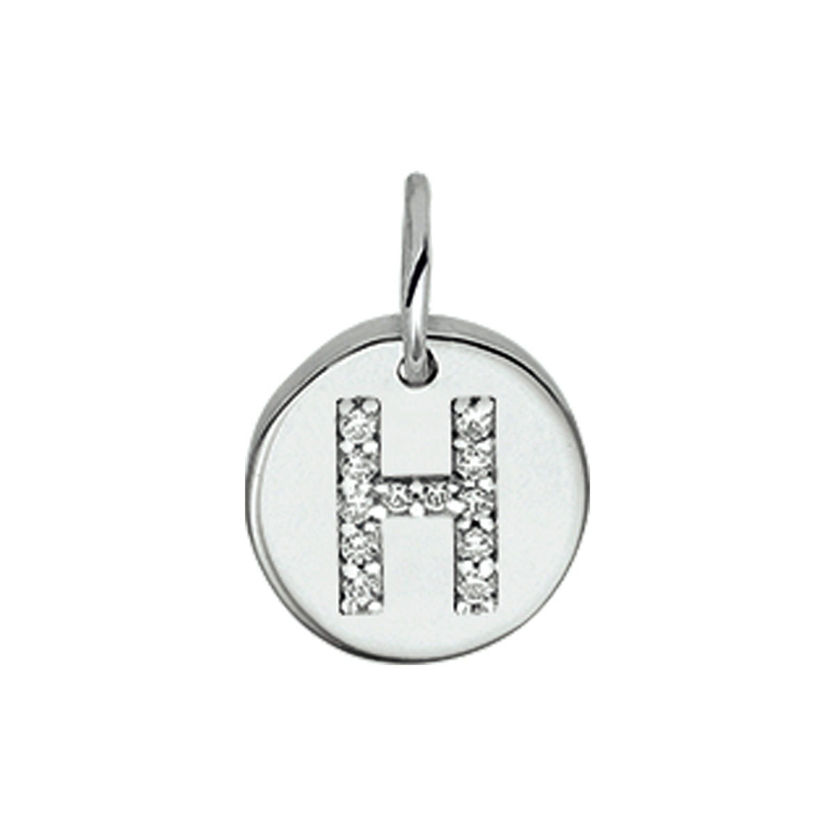 Hanger letter zirkonia zilver gerhodineerd
