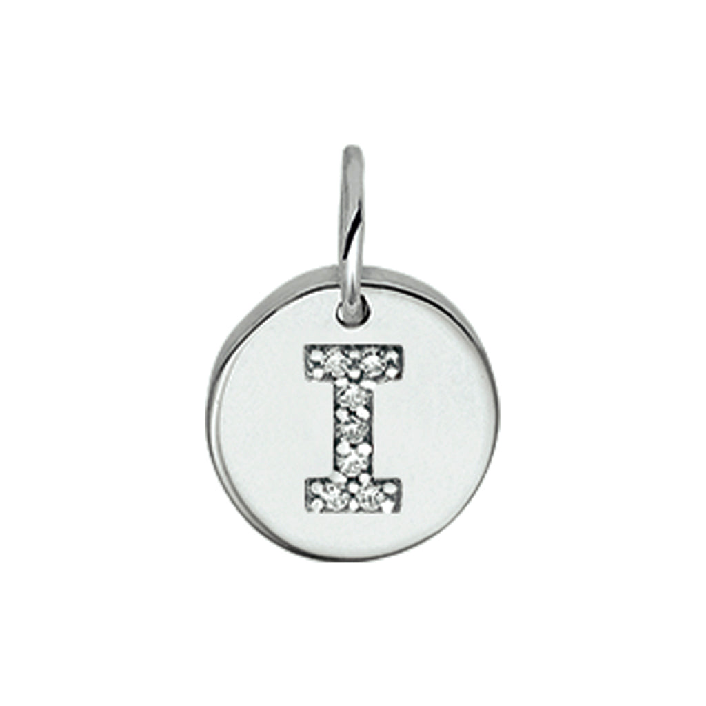 Hanger letter zirkonia zilver gerhodineerd