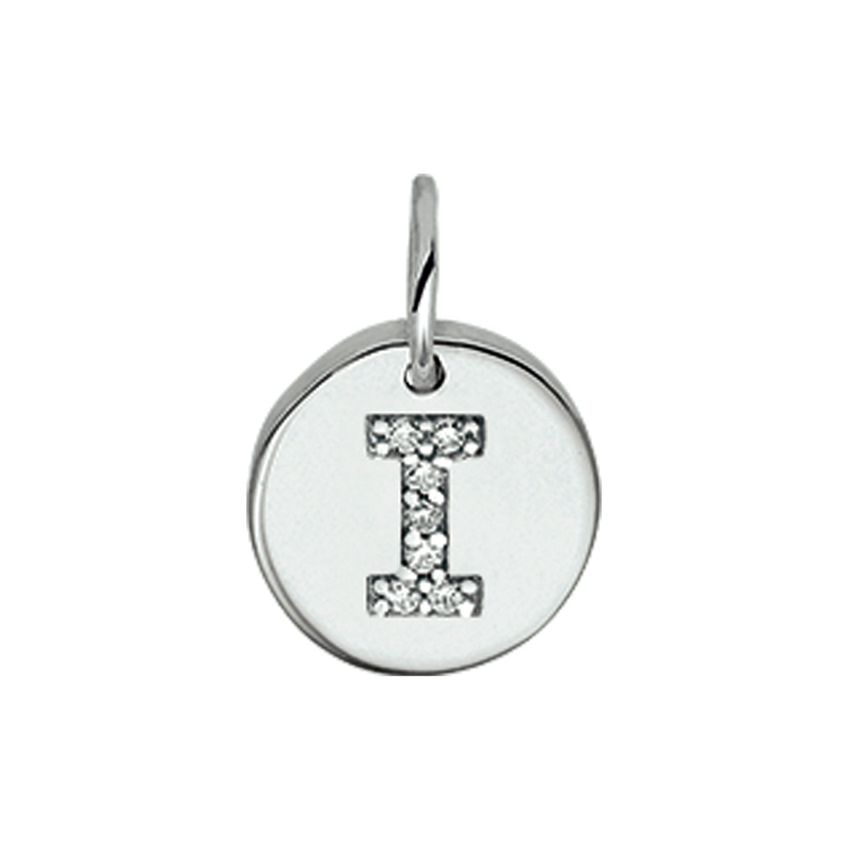 Hanger letter zirkonia zilver gerhodineerd