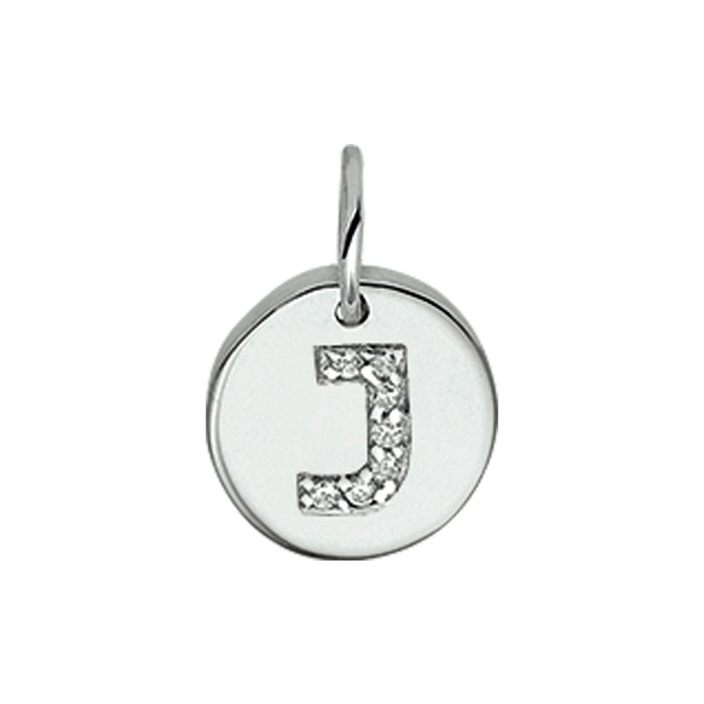 Hanger letter zirkonia zilver gerhodineerd