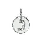 Hanger letter zirkonia zilver gerhodineerd
