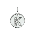 Hanger letter zirkonia zilver gerhodineerd