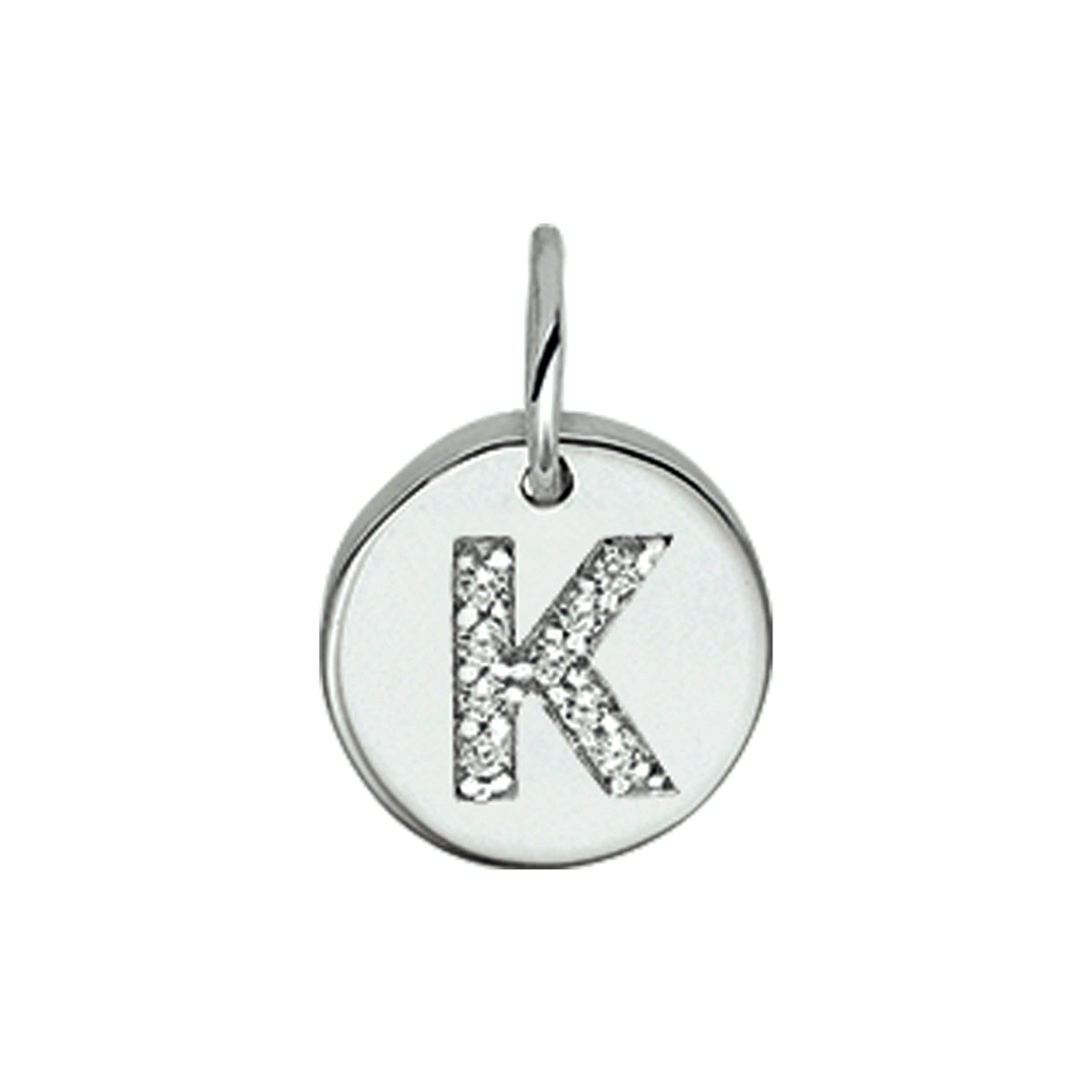Hanger letter zirkonia zilver gerhodineerd