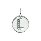 Hanger letter zirkonia zilver gerhodineerd