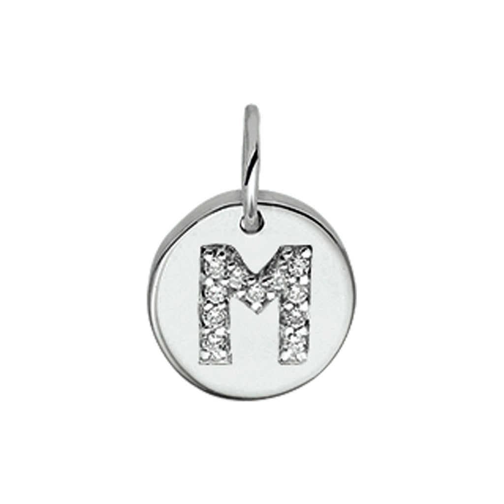 Hanger letter zirkonia zilver gerhodineerd