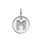 Hanger letter zirkonia zilver gerhodineerd
