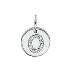Hanger letter zirkonia zilver gerhodineerd