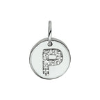 Hanger letter zirkonia zilver gerhodineerd